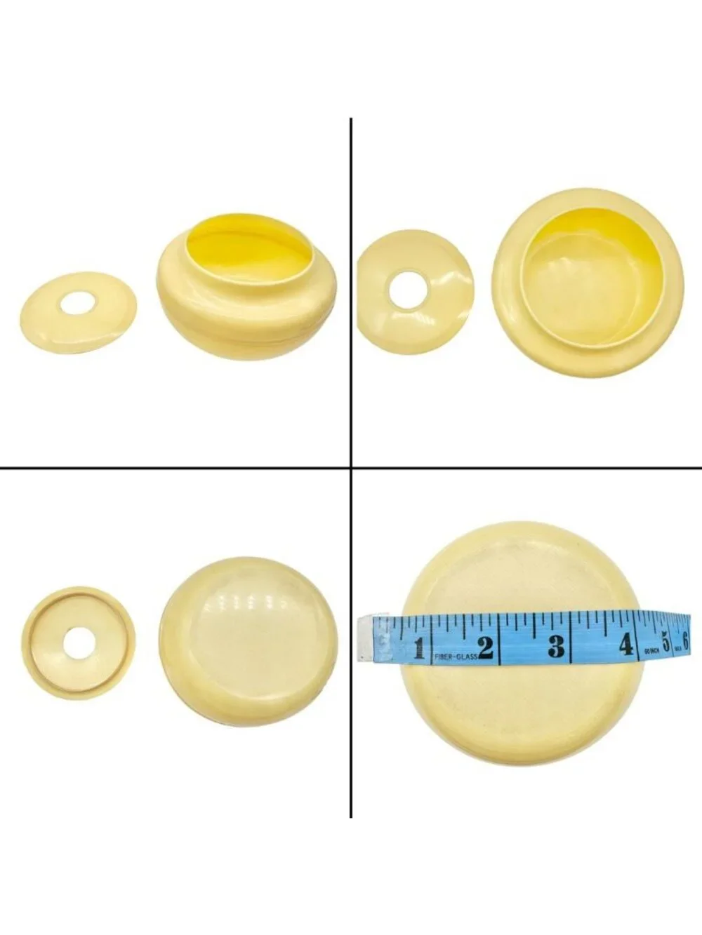 Vintage Celluloid Vanity Set Circa 1920s-30s Yellow with 3 Lidded Jars 3 Trays